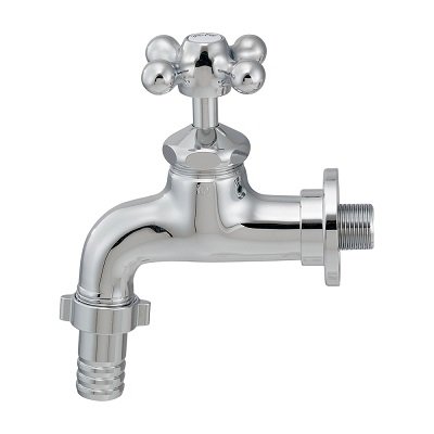 画像1: カクダイ 703-130 水栓金具 大流量横水栓 カップリング付