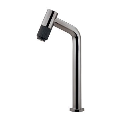 画像1: カクダイ 716-080B-DS 水栓金具 立水栓 トール buttobi 甍 90°ハンドル開閉 ダークシルバー