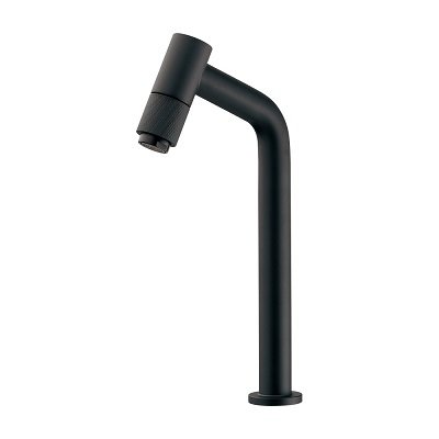 画像1: カクダイ 716-080B-MD 水栓金具 立水栓 トール 鎚 90°ハンドル開閉 マットブラック
