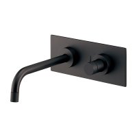 カクダイ 729-001B-MD 水栓金具 壁ユニット水栓 ロング VARUNA 90°ハンドル開閉 マットブラック