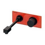 カクダイ 729-100B-YR 水栓金具 壁ユニット水栓 ロング Buttobi OPUS フレイムオレンジ