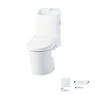 画像1: INAX/LIXIL [BC-LV20S+DT-LV281] LVシャワートイレ 一体型便器 手洗付 床排水 ピュアホワイト ♪∀