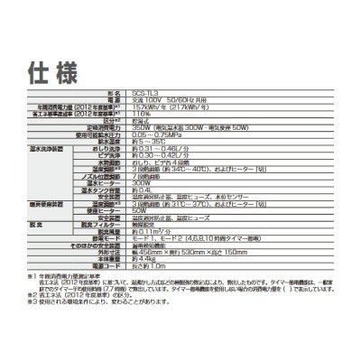 画像4: 日本キヤリア/旧東芝 SCS-TL3(N) 温水洗浄便座 クリーンウォッシュ 貯湯式 パステルアイボリー