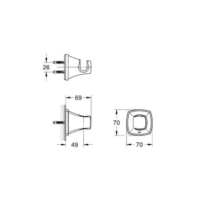 画像2: グローエ 26896IG0J シャワー＆シャワーシステム グランデラ シャワーホルダー (クローム×ゴールド) ※受注生産品 §