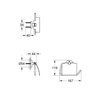 画像2: グローエ 40367GN1J アクセサリー エッセンシャル トイレットペーパーホルダー (ブラッシュドクールサンライズ)