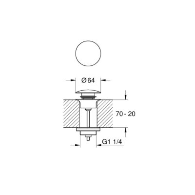 画像2: グローエ 65807DL0J パーツ 洗面器用 排水金具 ダイレクトプッシュ式 欧州陶器用(ブラッシュドウォームサンセット) ※受注生産品 §