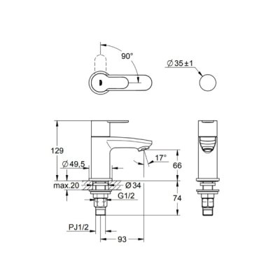 画像2: グローエ JP320100 洗面用水栓 ユーロスタイルコスモポリタン 単水栓