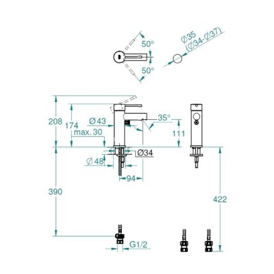 画像2: グローエ JP368701 洗面用水栓 エッセンス シングルレバー洗面混合栓 (引棒なし)