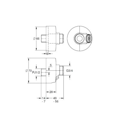 画像2: グローエ JPK90900 パーツ インレット1/2"(偏心寸法±5mm)