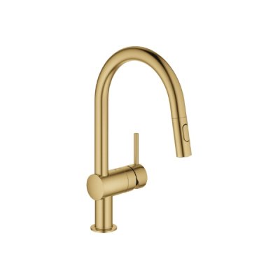 画像1: グローエ 32321GN2J-2 キッチン用水栓 ミンタ シングルレバーキッチン混合栓(ブラッシュドクールサンライズ)