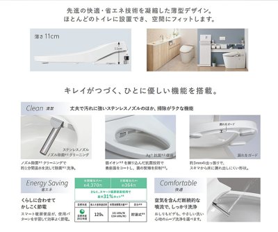 画像7: [在庫あり] パナソニック CH865SWS トイレ 便座 温水洗浄便座 ビューティ・トワレ 脱臭なし 貯湯式 MTシリーズ ホワイト ☆2