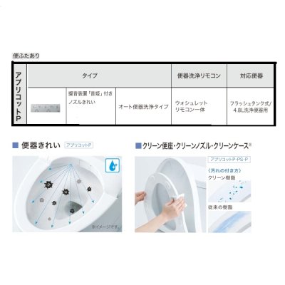 画像4: TOTO [TCF5861ACR パステルアイボリー] ウォシュレット 事務所・店舗向け アプリコットP AP3A オート便器洗浄タイプ 便ふたあり