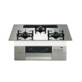 ノーリツ [N3S25PWASKSTEC 都市ガス] ビルトインコンロ PROGRE プログレ 75cm 3口 レンジフード連動 プラチナシルバーガラストップ ♪