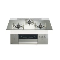 ノーリツ [N3S23PWASKSTESC 都市ガス] ビルトインコンロ PROGRE 75cm 3口 レンジフード連動 プラチナシルバーガラストップ (N3S15PWASKSTESCの後継品) ♪