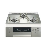 ノーリツ [N3S22PWASKSTESC 都市ガス] ビルトインコンロ PROGRE 60cm 3口 レンジフード連動 プラチナシルバーガラストップ (N3S14PWASKSTESCの後継品) ♪