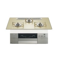 ノーリツ [N3S25PWASFSTESC プロパン] ビルトインコンロ PROGRE プログレ 75cm 3口 レンジフード連動 シャンパンゴールドガラストップ ♪