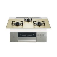 ノーリツ [N3S23PWASFSTEC プロパン] ビルトインコンロ PROGRE 75cm 3口 レンジフード連動 シャンパンゴールドガラストップ (N3S15PWAS6STECの後継品) ♪