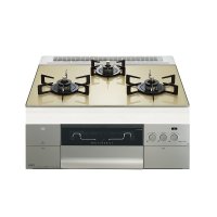 ノーリツ [N3S22PWASFSTEC プロパン] ビルトインコンロ PROGRE 60cm 3口 レンジフード連動 シャンパンゴールドガラストップ (N3S14PWAS6STECの後継品) ♪