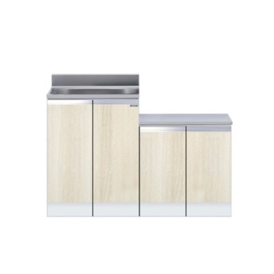 画像1: onedo/ワンド/旧マイセット KTD4-80-120K-(左/右)-RV 木目 KTD4型 薄型 一体型流し台 壁出し 間口120cm 奥行46cm ♪