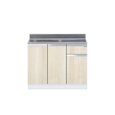 画像1: onedo/ワンド/旧マイセット KTD5-80-100S-(左/右)-RV 木目 KTD5型 組合せ型流し台 壁出し 全槽流し台 間口100cm 奥行55cm ♪
