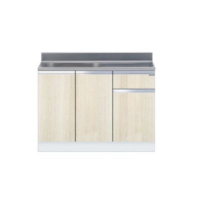 画像1: onedo/ワンド/旧マイセット KTD5-80-110S-(左/右)-RV 木目 KTD5型 組合せ型流し台 壁出し 一槽流し台 間口110cm 奥行55cm ♪