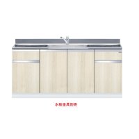 onedo/ワンド/旧マイセット KTD5-80-180DS-RV 木目 KTD5型 組合せ型流し台 トップ出し 一槽流し台 間口180cm 奥行55cm ♪