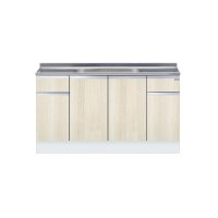 onedo/ワンド/旧マイセット KTD5-85-150S-RV 木目 KTD5型 ハイトップ 組合せ型流し台 壁出し 一槽流し台 間口150cm 奥行55cm ♪