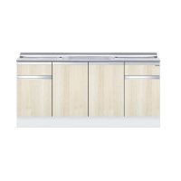 onedo/ワンド/旧マイセット KTD5-85-180S-RV 木目 KTD5型 ハイトップ 組合せ型流し台 壁出し 一槽流し台 間口180cm 奥行55cm ♪