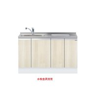 onedo/ワンド/旧マイセット KTD6-85-135DS2-(左/右)-RV 木目 KTD6型 深型 ビルトイン流し台 トップ出し ベースキャビネット 間口135cm 奥行60cm ♪