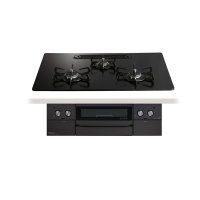 パロマ 『PD-829W-U75GZ 都市ガス』 ビルトインコンロ WITHNA ウィズナ ブラックライン 75cm 3口 水なし両面焼グリル マッティーブラック