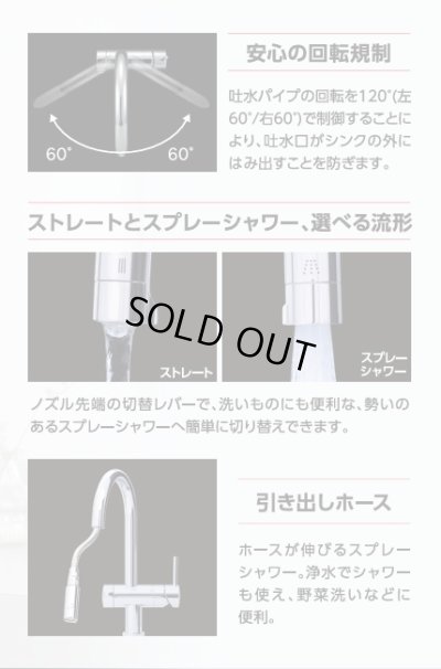 画像6: 『在庫あり』三菱ケミカル・クリンスイ F915HU  アンダーシンク複合水栓 ビルトイン浄水器 一般地用 浄水カートリッジ付 (F914HU の後継品) ☆2
