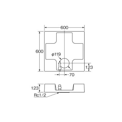 画像2: SANEI/三栄水栓 H5410S6-W-600 洗濯機用品 洗濯機パン 洗濯機パン(洗濯機用水栓付) ホワイト