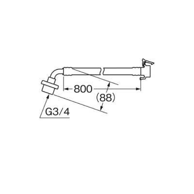 画像2: SANEI/三栄水栓 PT176-1X-0.8 洗濯機用品 洗濯機給水ホース ＦＢ自動洗濯機給水ホース