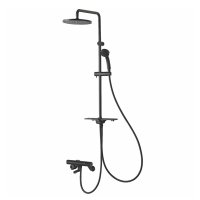 SANEI/三栄水栓 SK18CK-2S1-MDP 混合栓 壁付シャワー混合栓 サーモシャワー混合栓 URBAN TOWER 寒冷地用 マットブラック 受注生産品 §