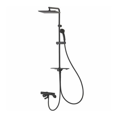 画像1: SANEI/三栄水栓 SK18C-2S2-MDP 混合栓 壁付シャワー混合栓 サーモシャワー混合栓 URBAN TOWER マットブラック 受注生産品 §