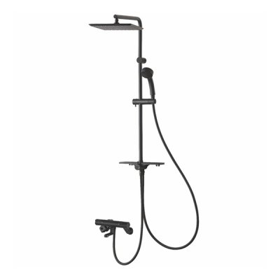 画像1: SANEI/三栄水栓 SK18CK-2S2-MDP 混合栓 壁付シャワー混合栓 サーモシャワー混合栓 URBAN TOWER 寒冷地用 マットブラック 受注生産品 §