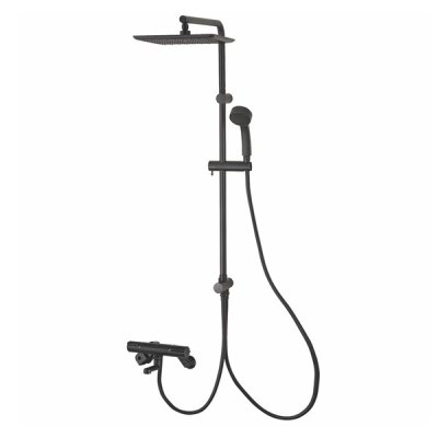 画像1: SANEI/三栄水栓 SK18CK-2S4-MDP 混合栓 壁付シャワー混合栓 サーモシャワー混合栓 URBAN TOWER 寒冷地用 マットブラック 受注生産品 §