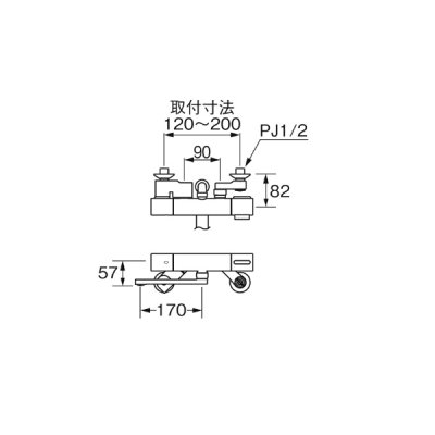 画像2: SANEI/三栄水栓 SK180CT1-CD 混合栓 壁付シャワー混合栓 サーモシャワー混合栓