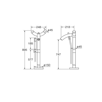 画像2: SANEI/三栄水栓 SK8500-13 混合栓 デザイン水栓 ツーバルブシャワー混合栓(立上げ式) 受注生産品 §