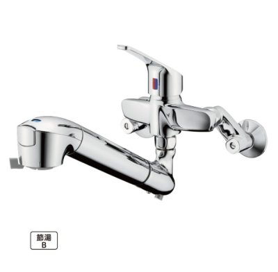 画像1: タカギ JL336AN 壁出し混合水栓 固定型 メッキ 蛇口一体型浄水器 みず工房 クリーンシリーズ