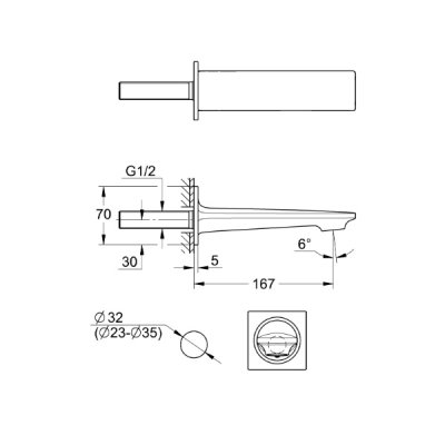 画像2: グローエ 13264DL1J 浴室用水栓 アリュール・壁出バス吐水口1/2” ブラッシュドウォームサンセット ※受注生産品 §
