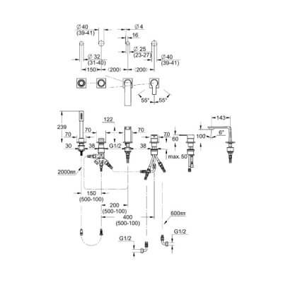 画像2: グローエ 19316GN1J 浴室用水栓 アリュール・シングルレバーデッキバスシャワー混合栓 ブラッシュドクールサンライズ ※受注生産品 §