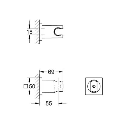画像2: グローエ 27075DC0J シャワーパーツ シャワーホルダー スーパースチール ※受注生産品 §