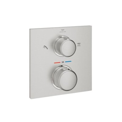 画像1: グローエ 29181DC2J 浴室用水栓 アリュール・サーモスタット シャワー2方切替埋込混合栓 化粧部 スーパースチール ※受注生産品 §