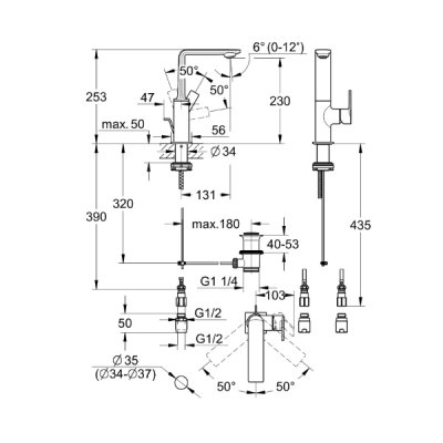 画像2: グローエ 32146DL1J 洗面用水栓 アリュール・シングルレバー 洗面混合栓 Lサイズ（引棒付） ブラッシュドウォームサンセット ※受注生産品 §