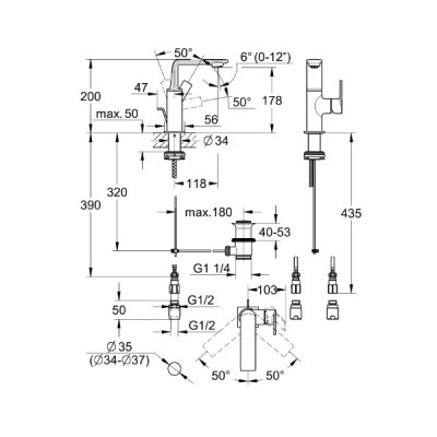 画像2: グローエ 32757DC1J 洗面用水栓 アリュール・シングルレバー 洗面混合栓 Mサイズ（引棒付） スーパースチール ※受注生産品 §
