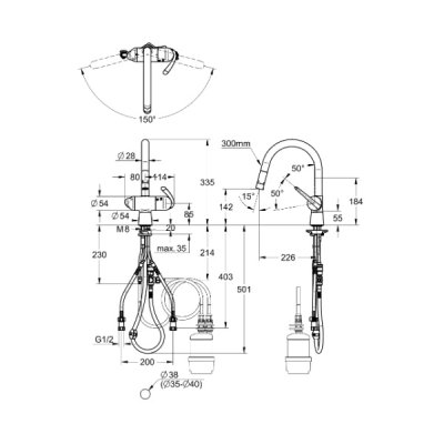 画像2: グローエ JP192605 キッチン用水栓 ゼドラ・浄水器兼用 シングルレバー キッチン混合栓