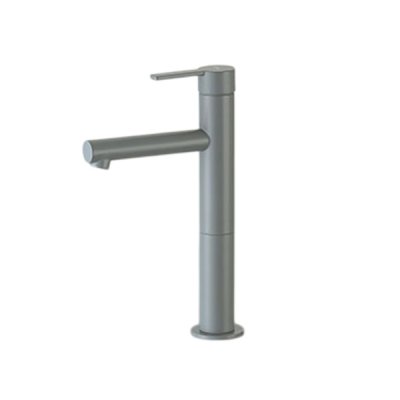 画像1: KVK MSL190DLEM6 シングル混合栓 ロングボディ マットグレー