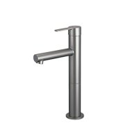 KVK MSL190DLERG シングル混合栓 ロングボディ アイアングレー