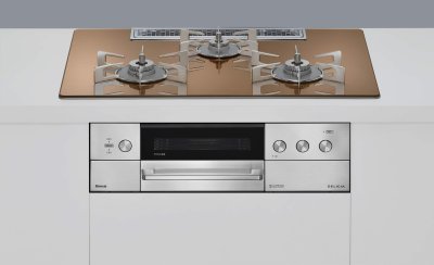 画像1: リンナイ 『 RHS72W39M12RCSTW プロパン』 ビルトインコンロ 幅75cm DELICIA(デリシア) 強火力(左・右) スパークリングカッパー ザ・ココット付属 ♪
